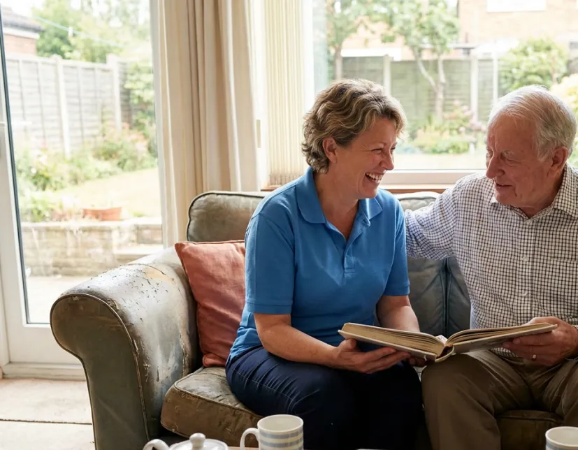 Older adults receiving reassurance in the evening